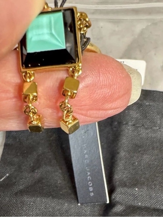 Marc By Marc Jacobs Stacked Block Figure Dusty Jade Green Ring/Size  8 -NWT - Picture 9 of 11